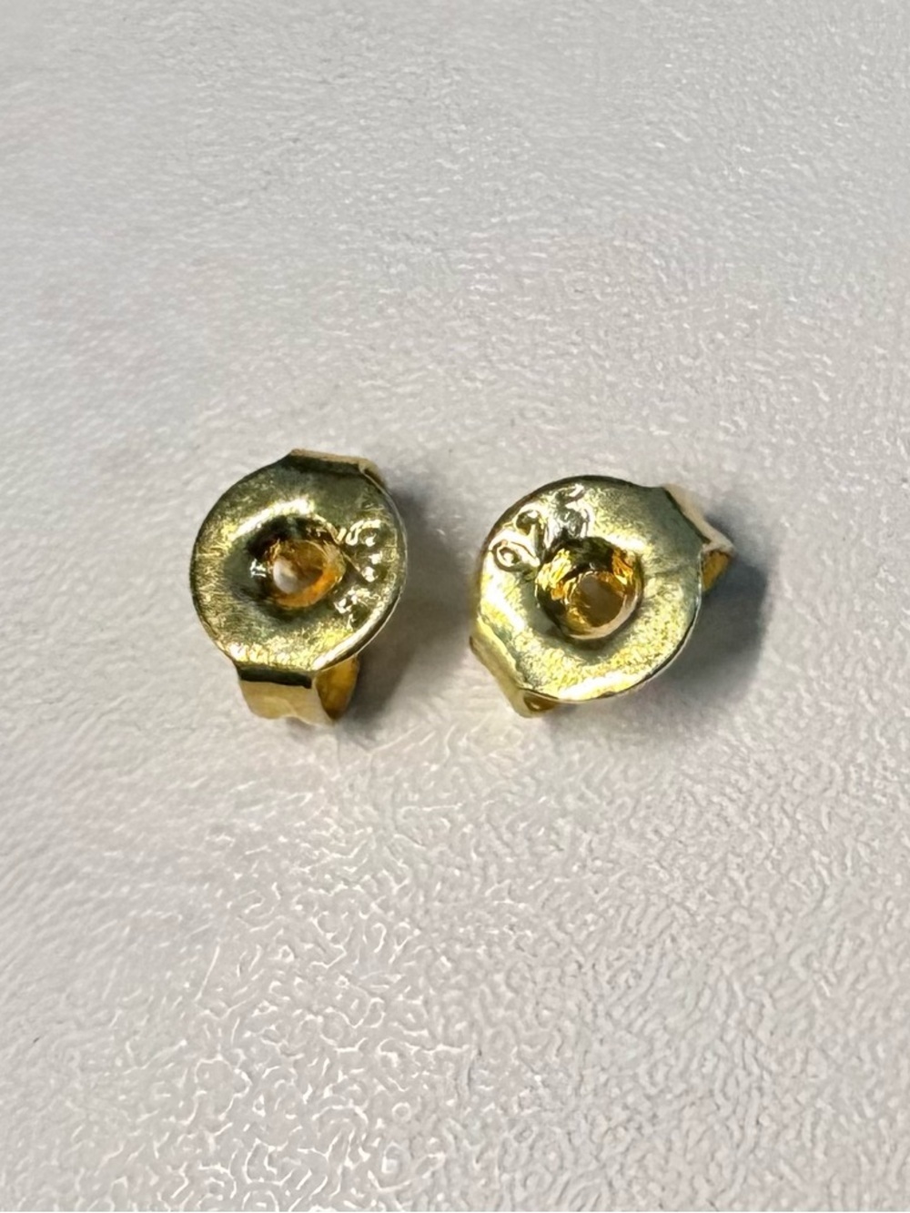 Gold Over Sterling Silver Crystal Butterfly Earrings - Picture 6 of 6